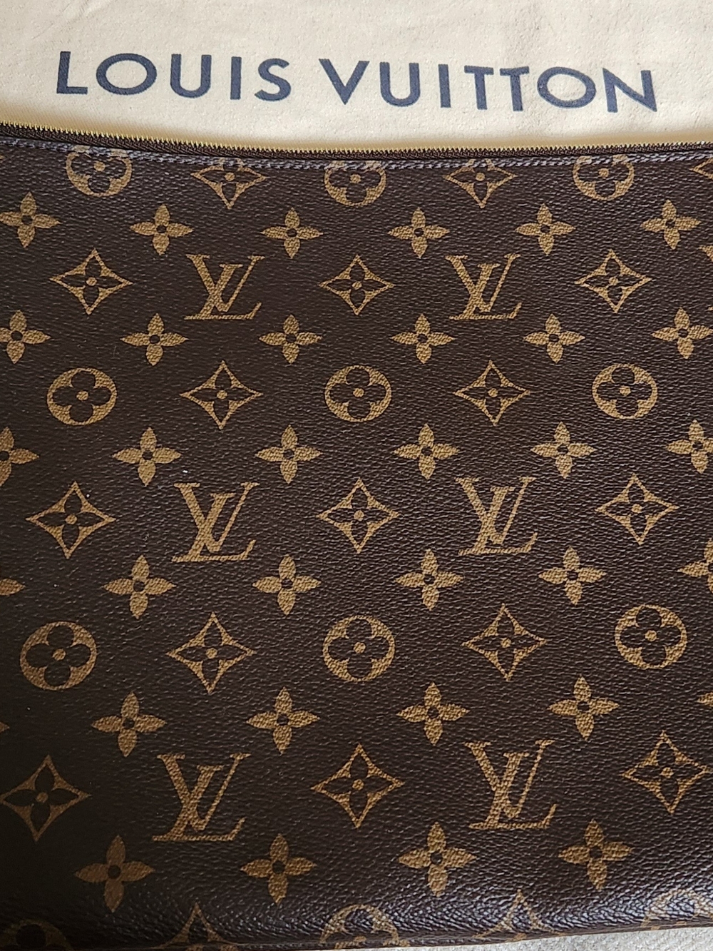 Louis Vuitton Monogram Leather Laptop/Documents - Brown PRISTINE Like New UNISEX